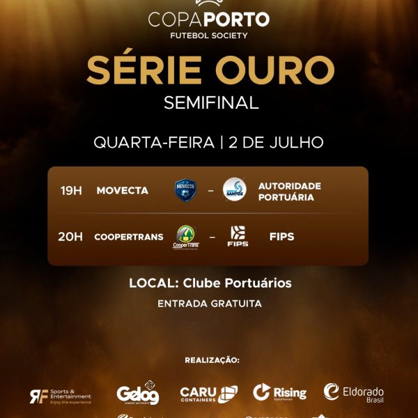 Semifinais da série ouro da Copa Porto de Futebol Society agitam a noite desta quarta-feira no Clube Portuários